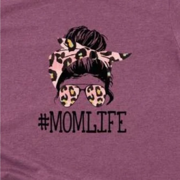 NWT•L•”MOMLIFE” LITTLE BIT OF SHADE & LEOPARD TOP•NEW - Picture 2 of 11